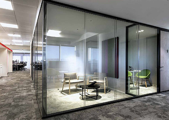 lastest style Frameless partition soundproof wall customized size glazed wall partition Aluminum frame
