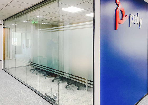 Modern Office Interior Glass Partition Walls Systems High Sound Insulation Custom