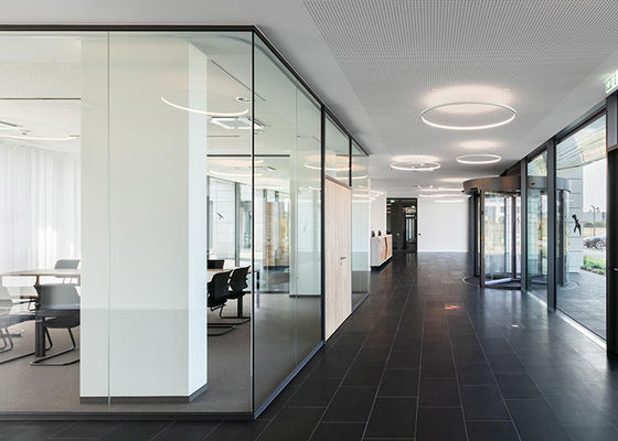 Framed Conference Room Partition Walls Glass Or Solid Wall Support Aluminum Profile