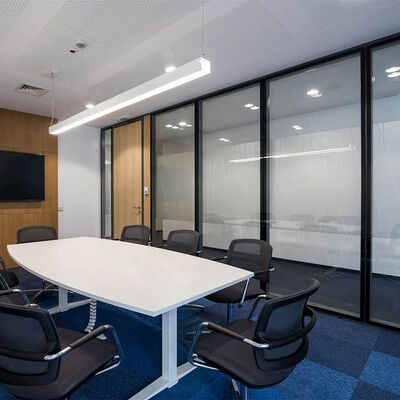 Office Glass Wall Partition Modern Space Design Aluminium Framed Modular Wall Glass Partition Glazed Office Screens