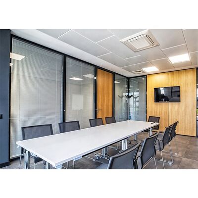 Office Aluminum Glass Partition Wall Framed Glass Office Partition with Shutter