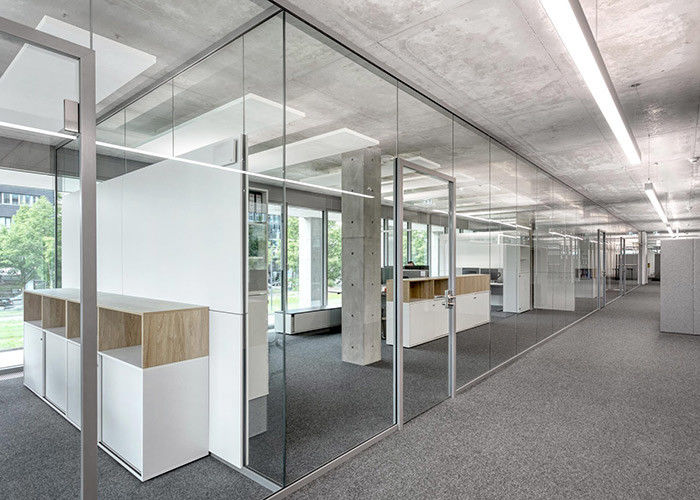 Sound proof Glass partition wall customized color frameless high quality glue full view