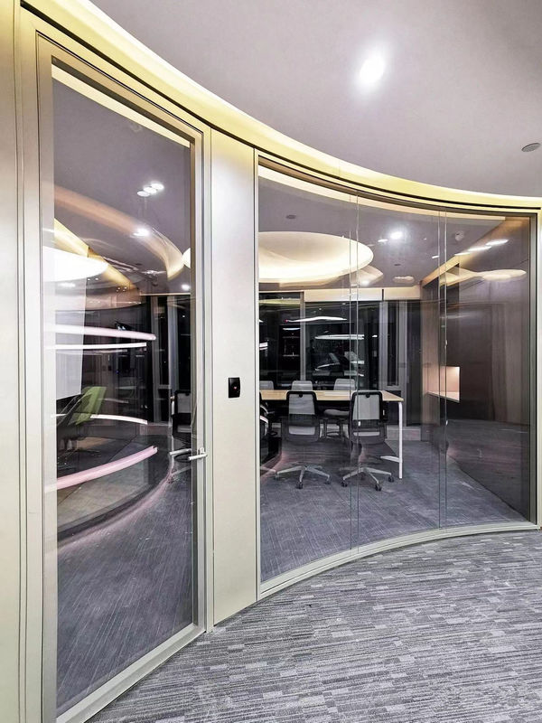 Curved Glass Partitions Unique Beauty Round Glass Hot Bending Process Glass Space Utilization