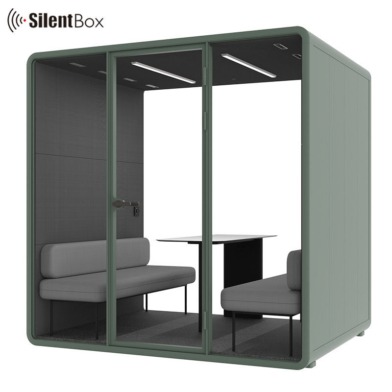 Stand Alone Meeting Pod in Private Space Soundproof Glass Booth Portable Office for Work
