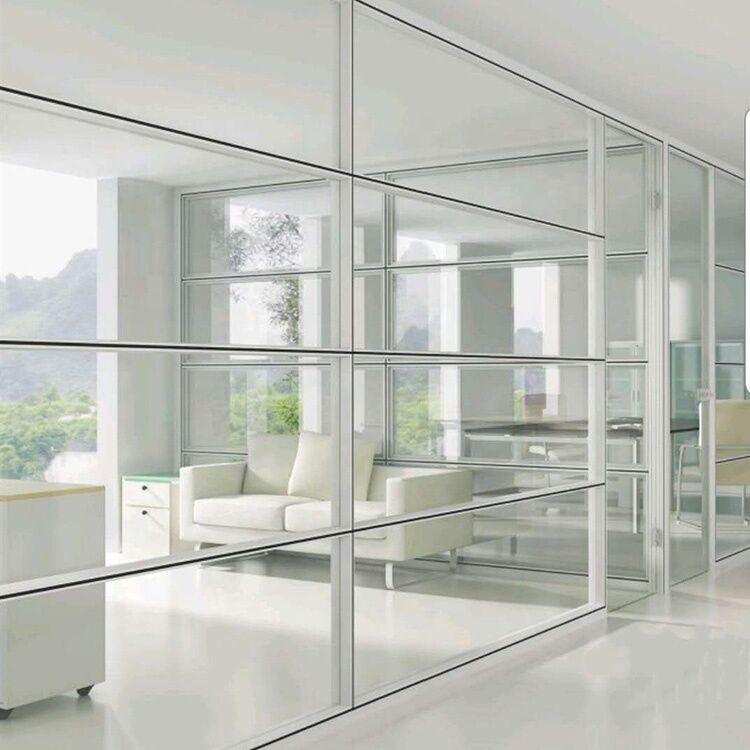 Office Aluminum Glass Partition Wall Framed Glass Partition Vertical Framing Partition Profile